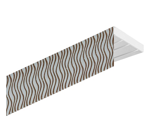 Карниз потолочный пластиковый Баллетто с планкой 65 мм., 2-рядный, Серебро 1