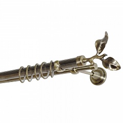 Карниз металлический Октавиа 28, 2-рядный, 28 мм., труба рифленая, Антик (золото)