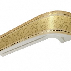 Карниз шинный, потолочный Баррэ с планкой 70 мм. и закруглениями, 2-рядный, Бежевый (золото)