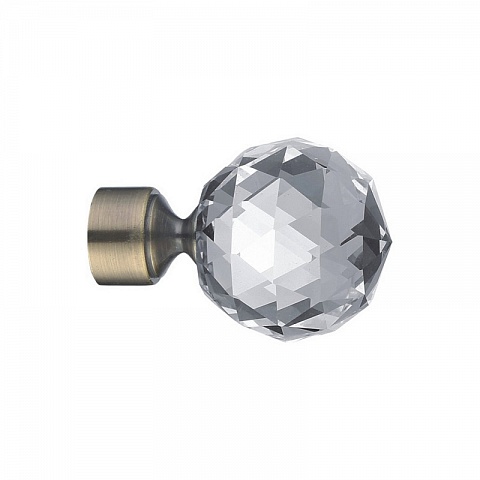 Наконечник Шар кристальный для металлического карниза Антарес 25 мм., Золото антик 1