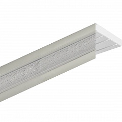 Карниз потолочный пластиковый Камилла с планкой 65 мм., 3-рядный, Серебро